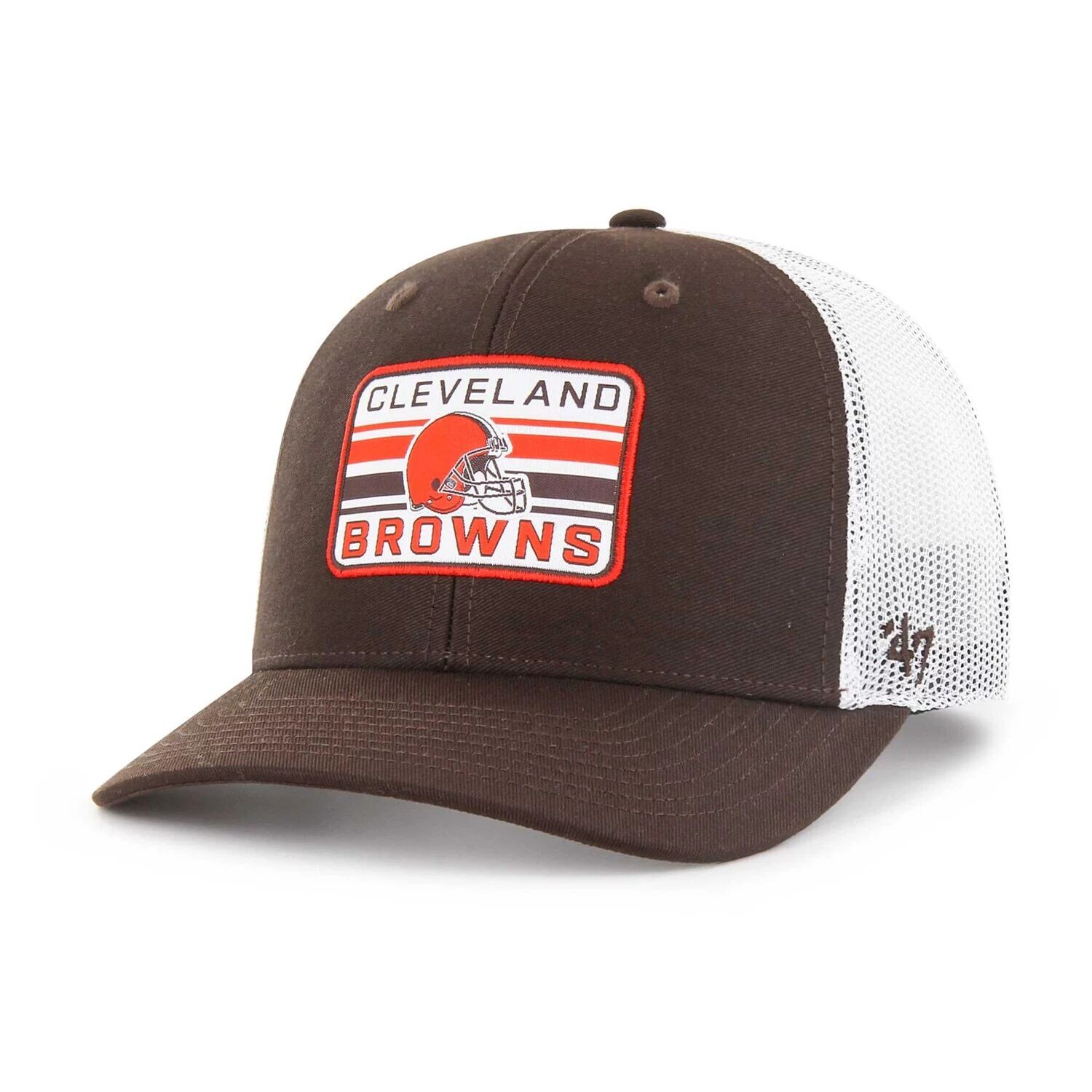 

Мужская регулируемая кепка дальнобойщика '47 коричнево-белого цвета Cleveland Browns Drifter