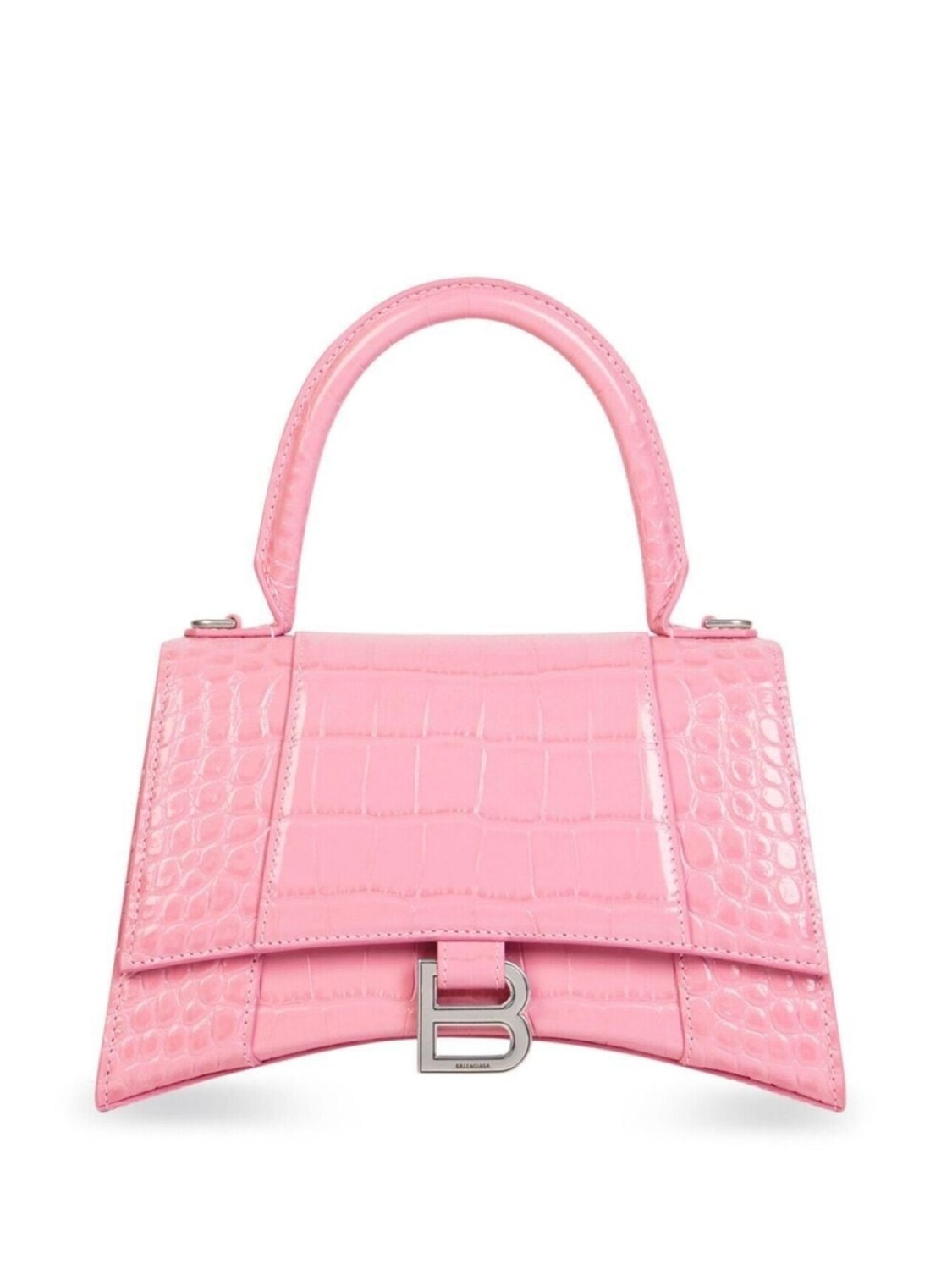 

Balenciaga маленькая сумка Hourglass с тиснением под кожу крокодила, розовый