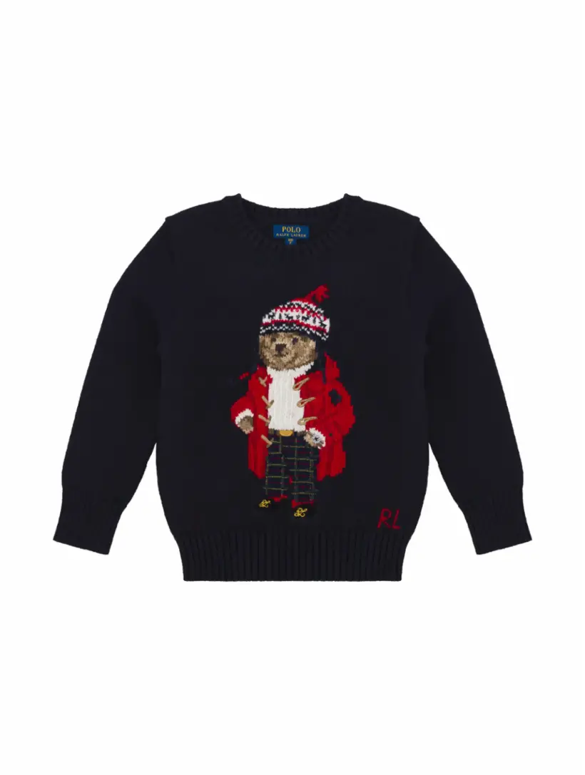 

Вязаный джемпер Polo Bear Ralph Lauren, тёмно-синий