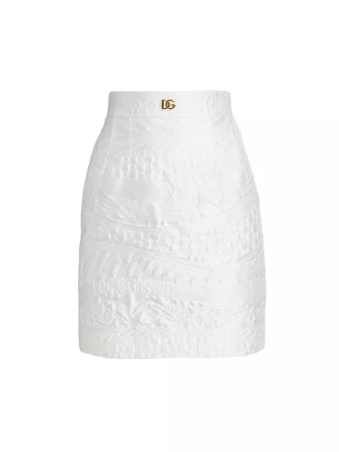 

Жаккардовая мини-юбка Carretto Dolce&Gabbana, цвет bianco