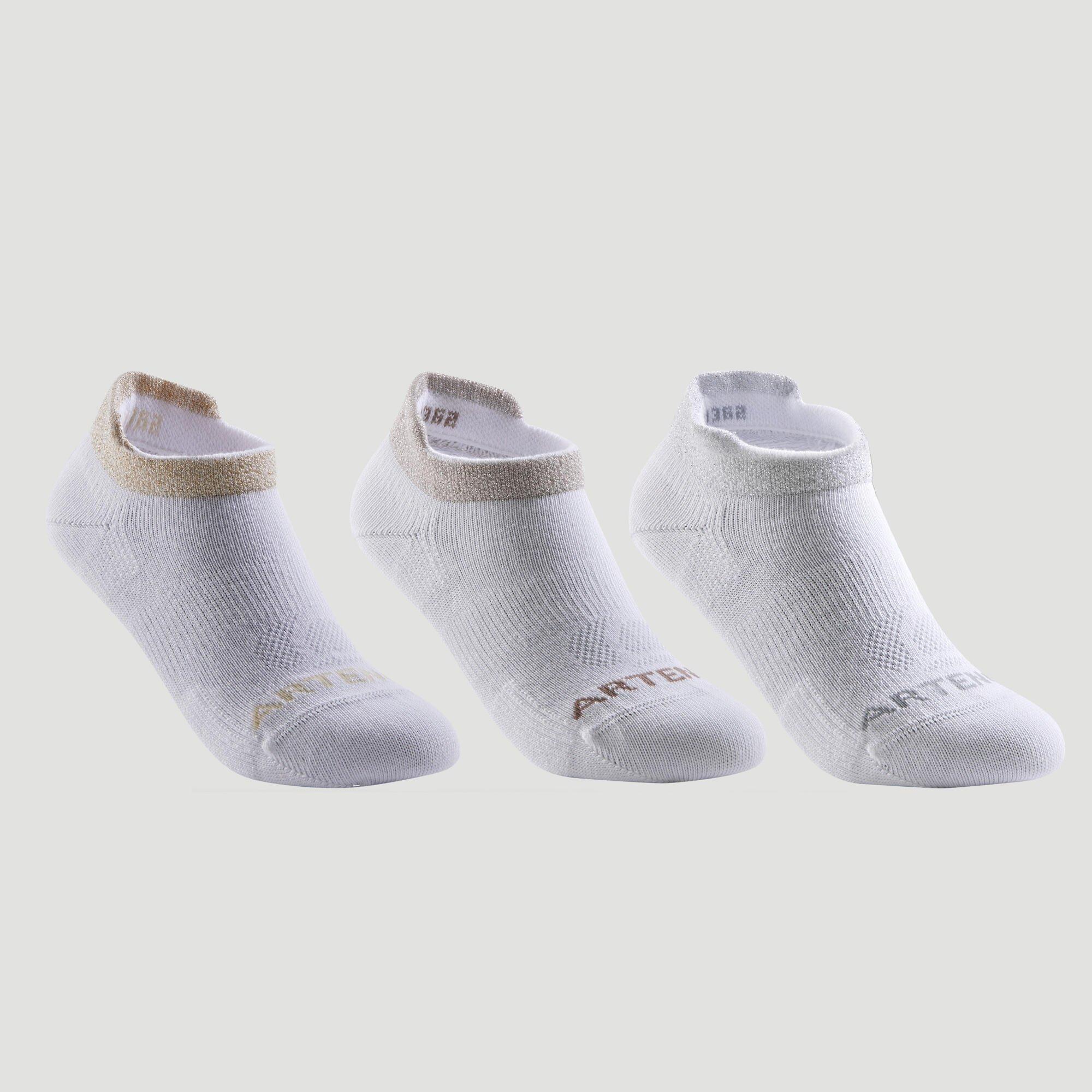 Укороченные спортивные носки Decathlon, тройной комплект, 160 рупий Artengo, белый