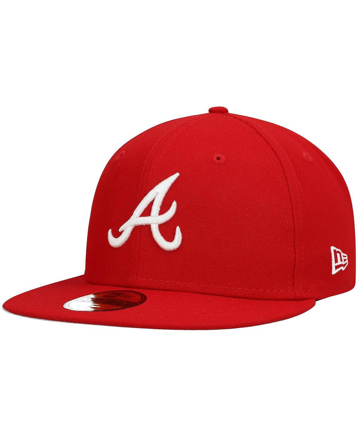 

Мужская красная приталенная шляпа Atlanta Braves Logo белая 59FIFTY New Era
