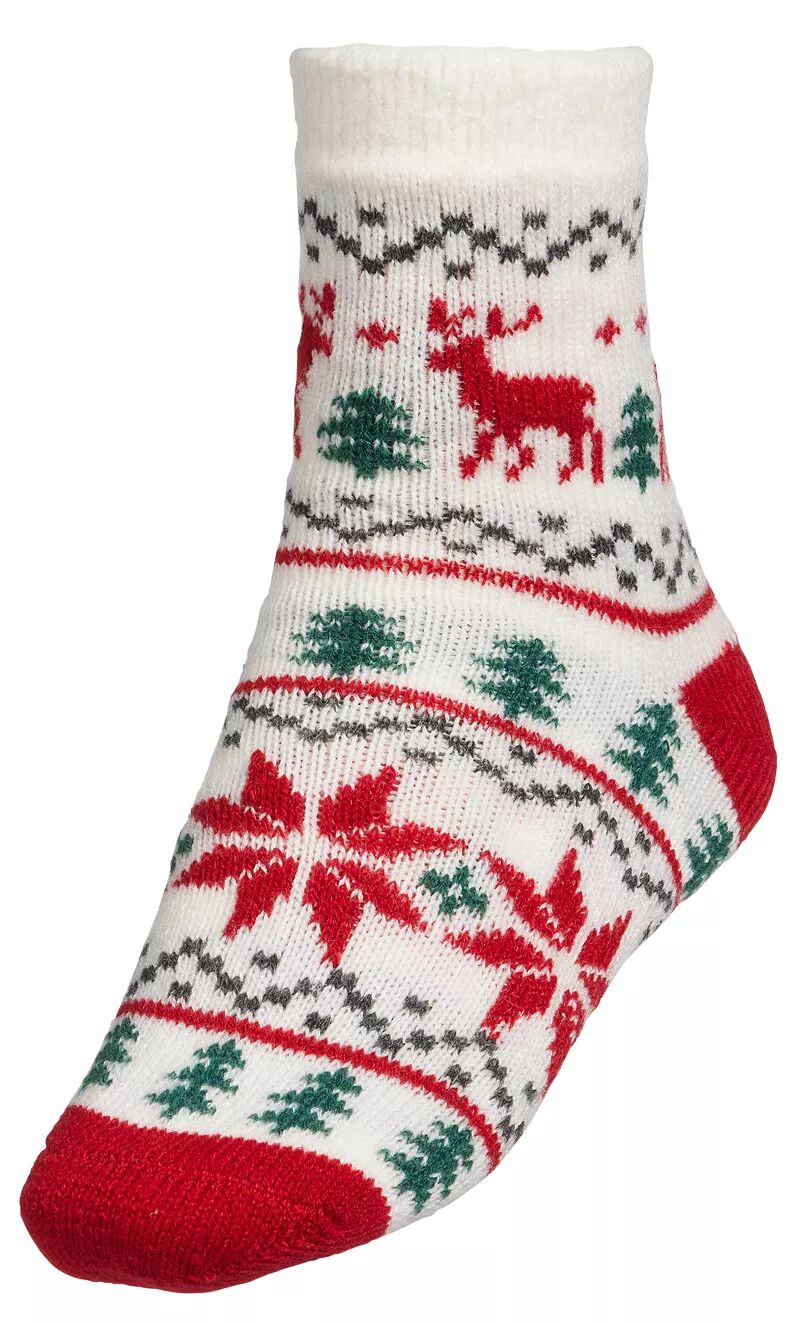 Женские уютные праздничные носки Northeast Outfitters Fairisle с оленями, красный