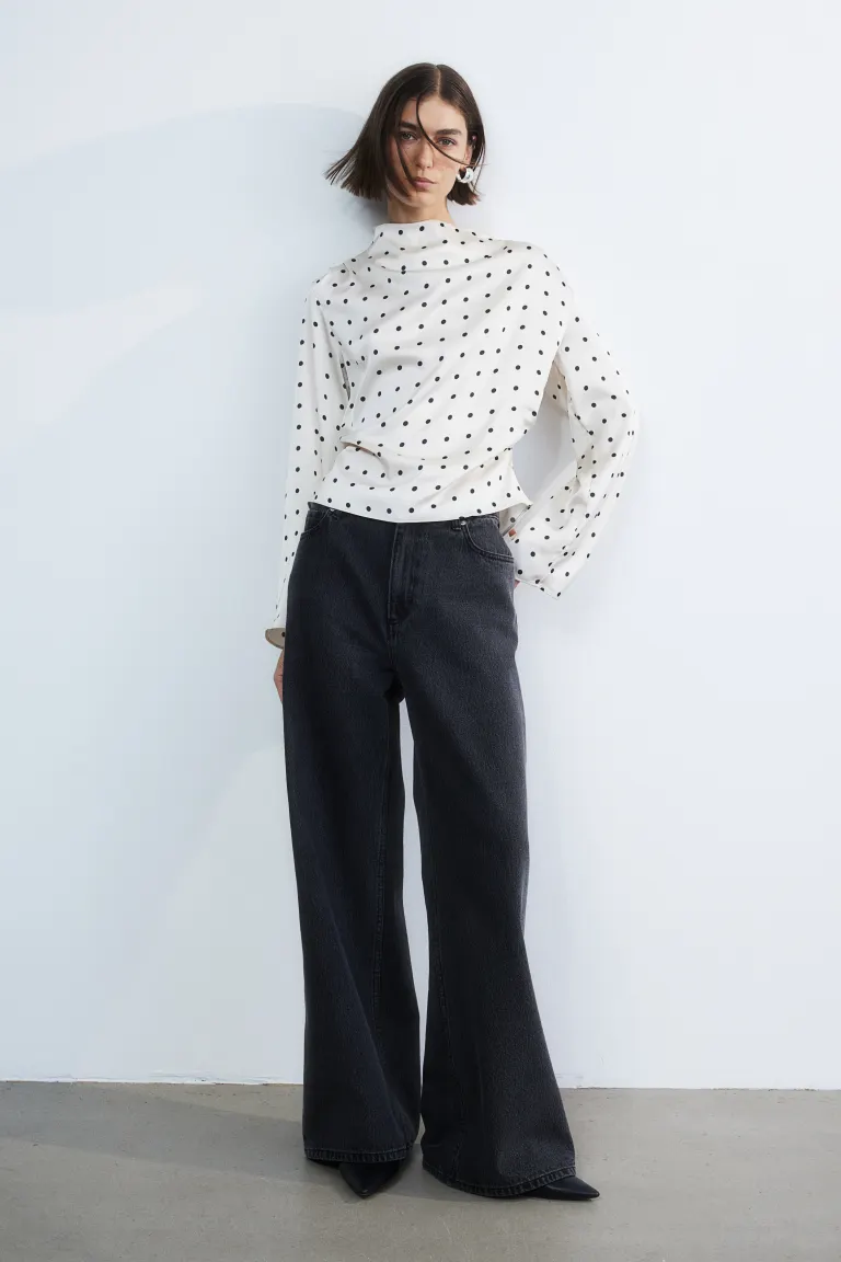 

Атласная блузка H&M, белый