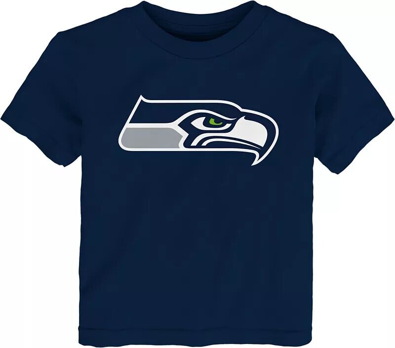 

Nfl Team Apparel Для малышей Сиэтл Сихокс с основным логотипом Темно-синяя футболка
