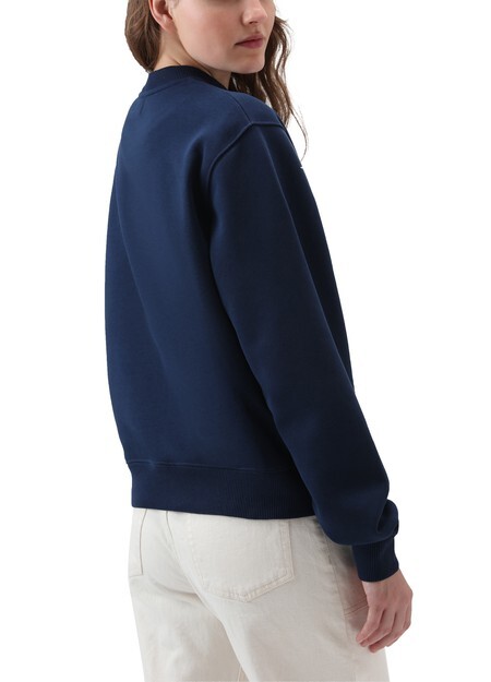 

Флисовая толстовка с логотипом Woolrich, темно-синий