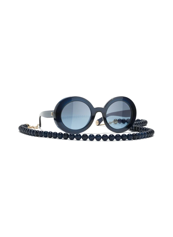 

Круглые солнцезащитные очки Chanel, синий