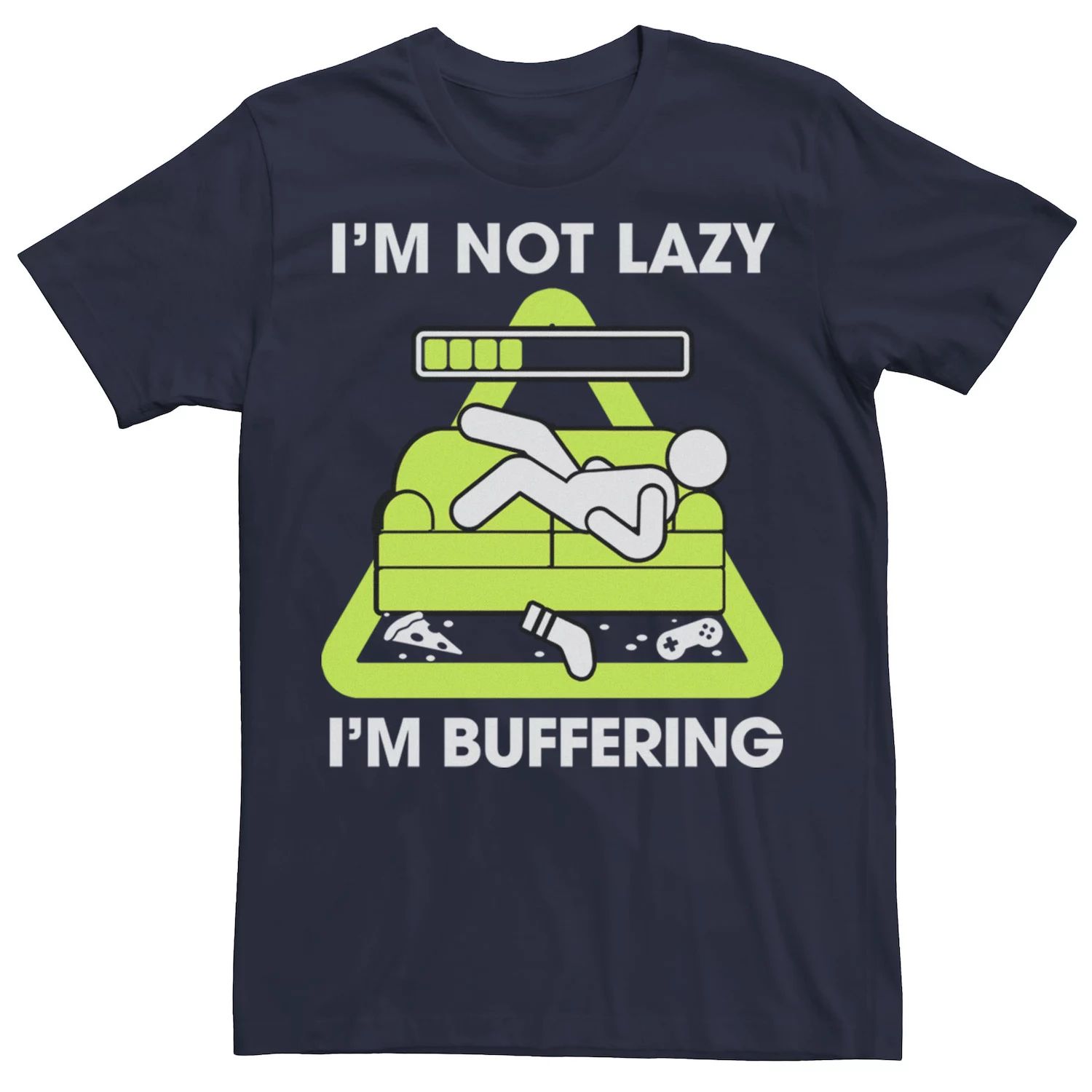 Мужская футболка с рисунком Not Lazy Just Buffering Licensed Character