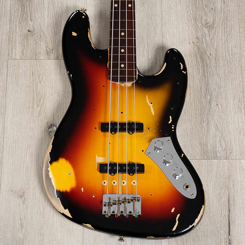 Басс гитара Fender Custom Shop Jaco Pastorius Tribute Fretless Jazz Bass, 3-Color Sunburst