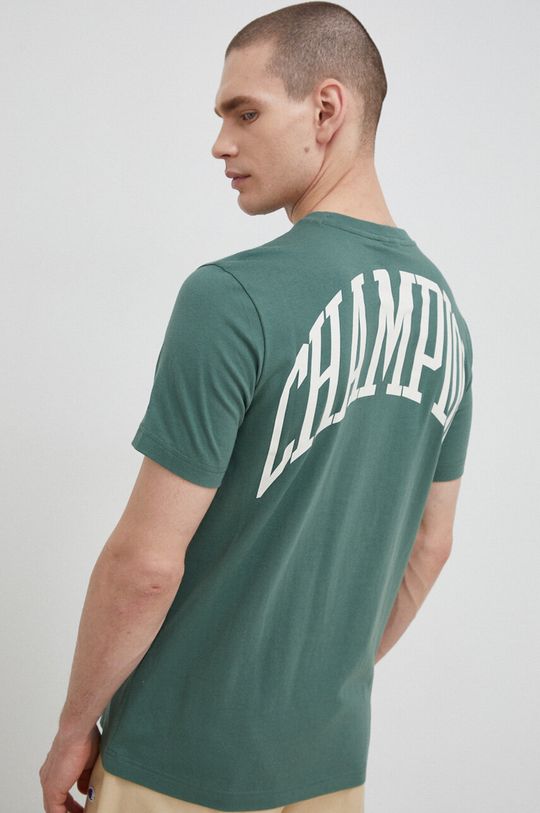 Хлопковая футболка Champion, зеленый