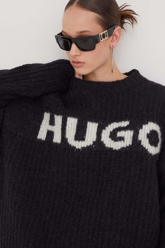 Шерстяной свитер HUGO Hugo, черный