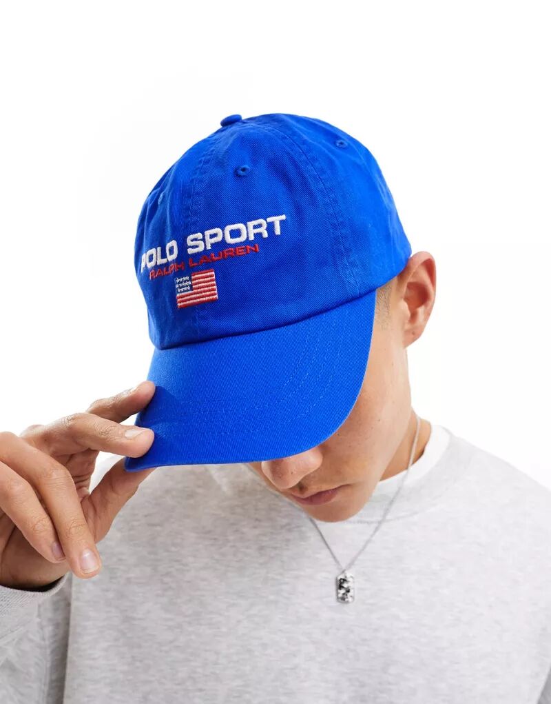Ярко-синяя бейсболка из твила с логотипом Polo Ralph Lauren Sport Capsule звонок stern cr 1 розовый [s22estbl007 1j]