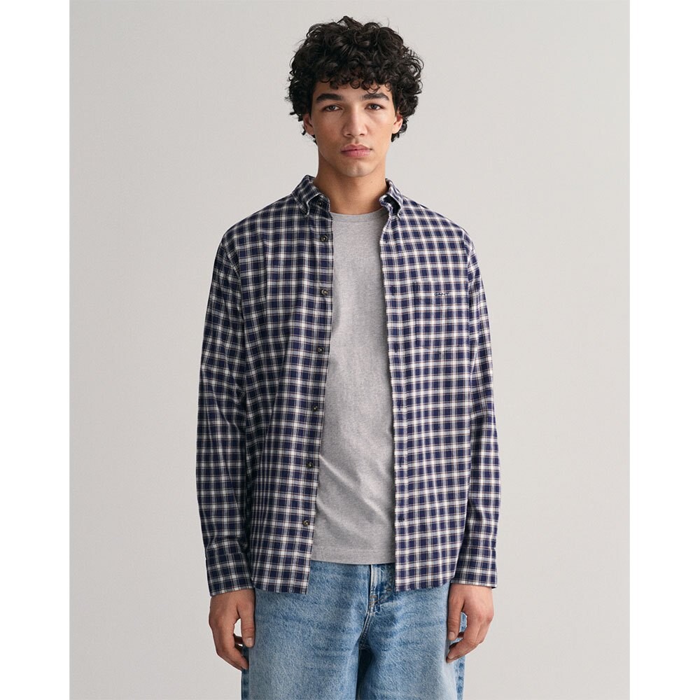 

Рубашка с длинным рукавом Gant Micro Tartan, синий