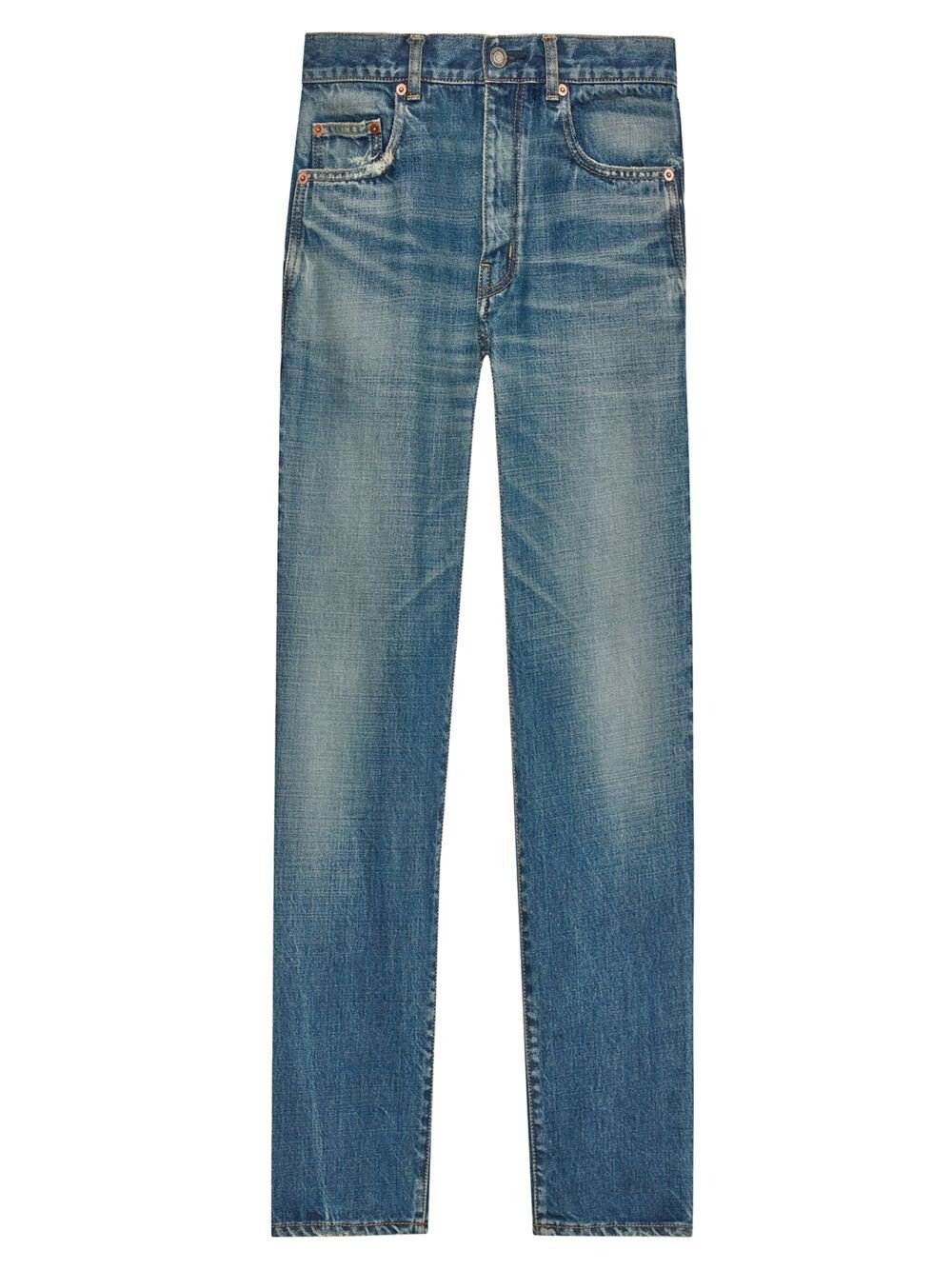 

Прямые джинсы из винтажной джинсовой ткани Saint Laurent, синий