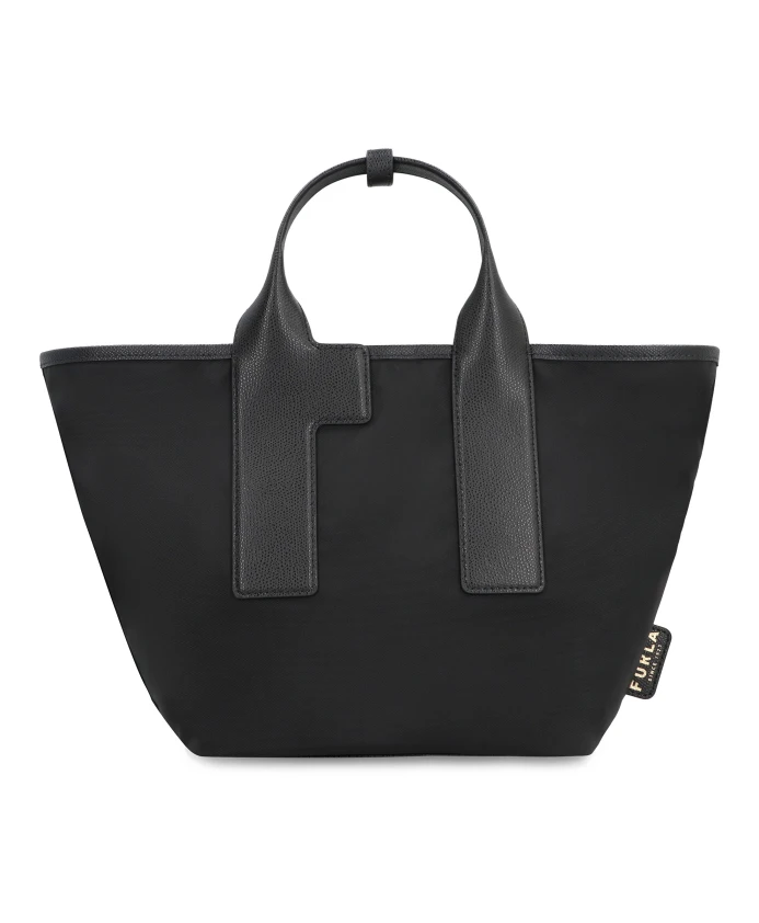 

Нейлоновая сумка тоут с кожаными деталями Furla, черный