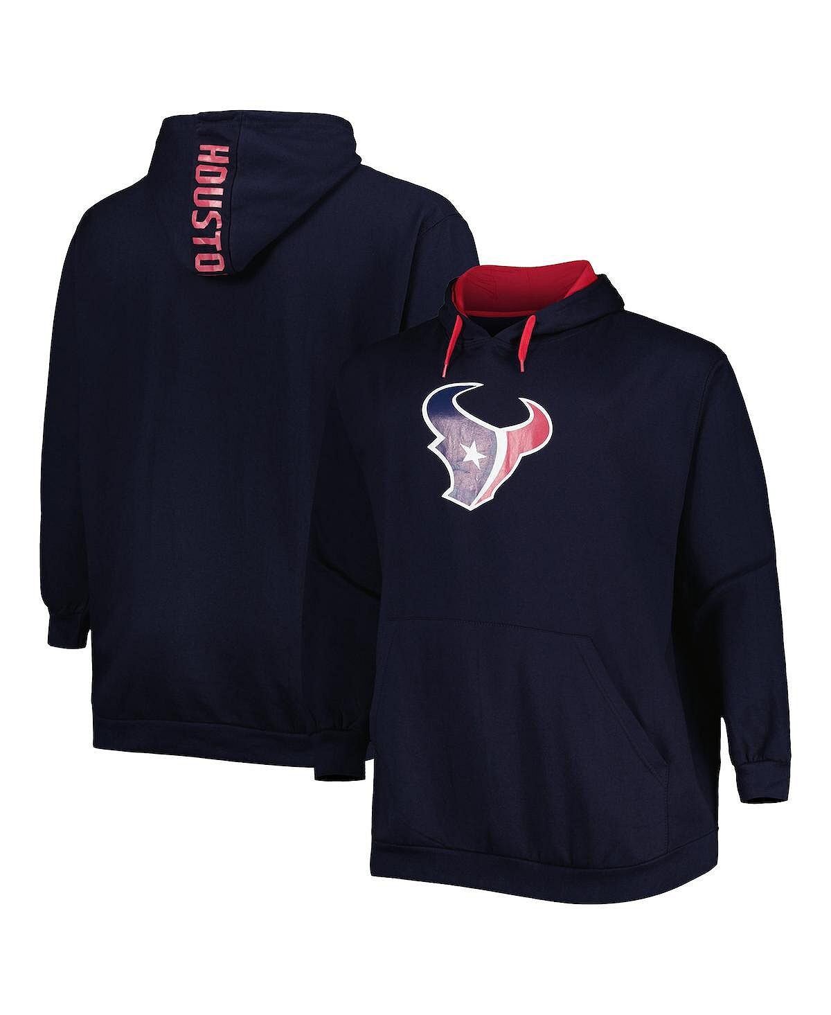 

Мужской темно-синий пуловер с капюшоном и логотипом Houston Texans Big and Tall Fanatics