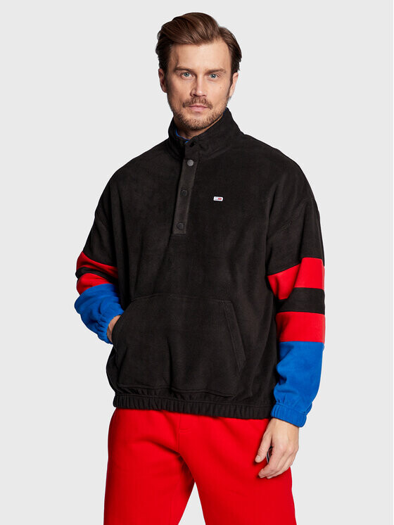 

Флисовая куртка оверсайз Tommy Jeans, черный