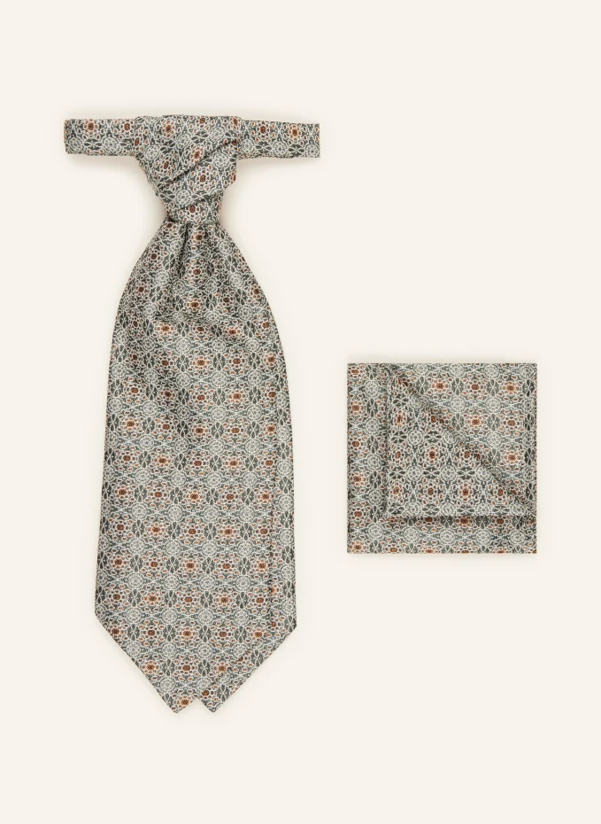 Комплект: галстук и нагрудный платок Wilvorst, зеленый