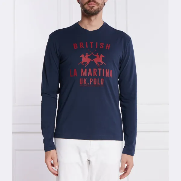 

Классический крой с длинным рукавом La Martina, синий