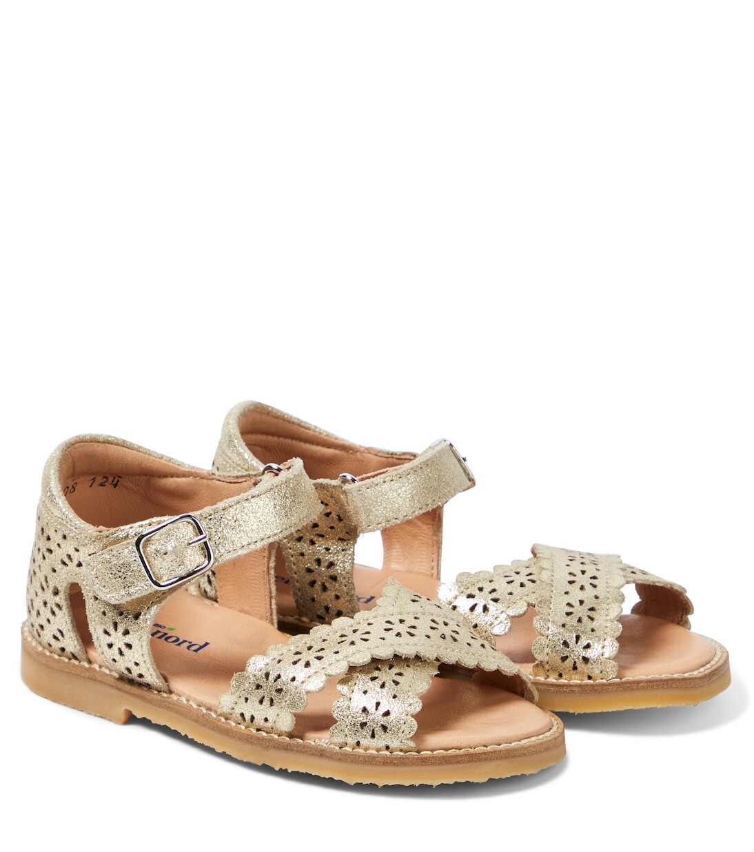 

Кожаные сандалии Crossover Scallop Flower Petit Nord, золотой