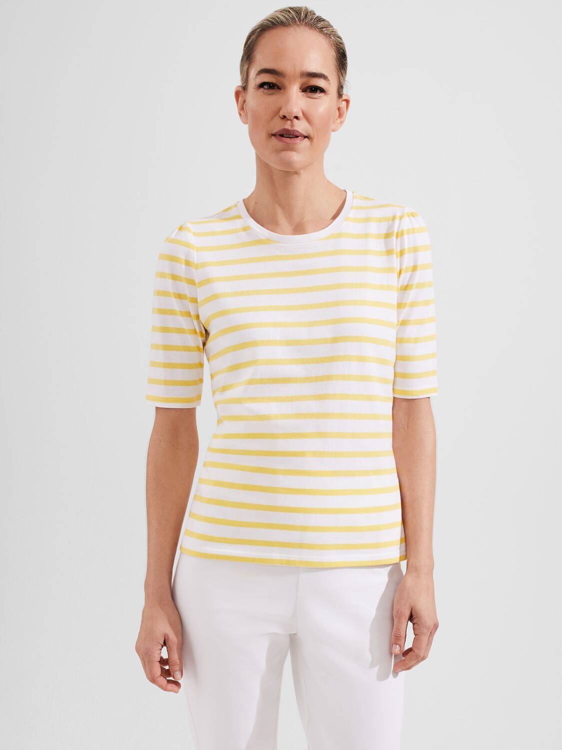 

Футболка Hobbs Eva Stripe, белая/желтая, Желтый