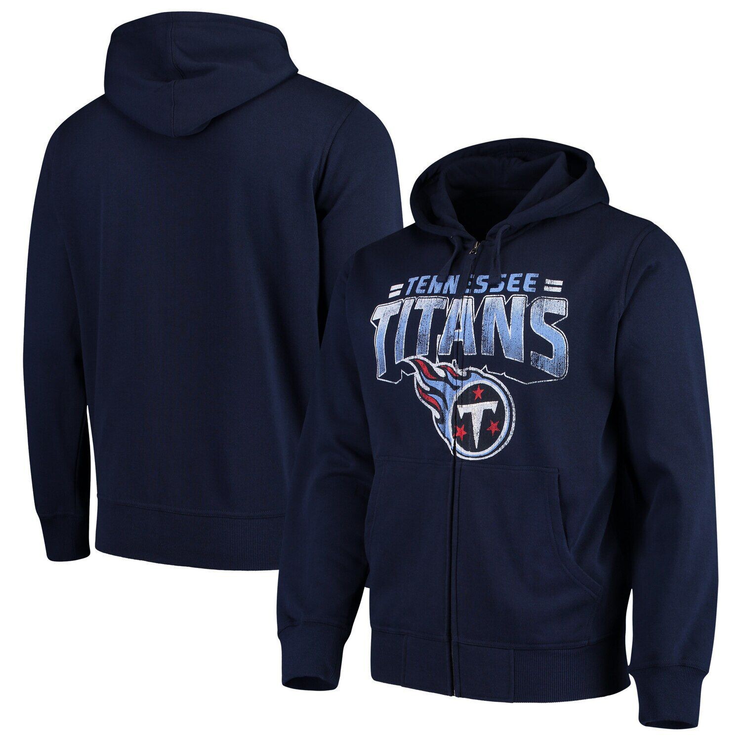 

Мужская толстовка с молнией во всю длину G-III Sports by Carl Banks Navy Tennessee Titans Perfect Season