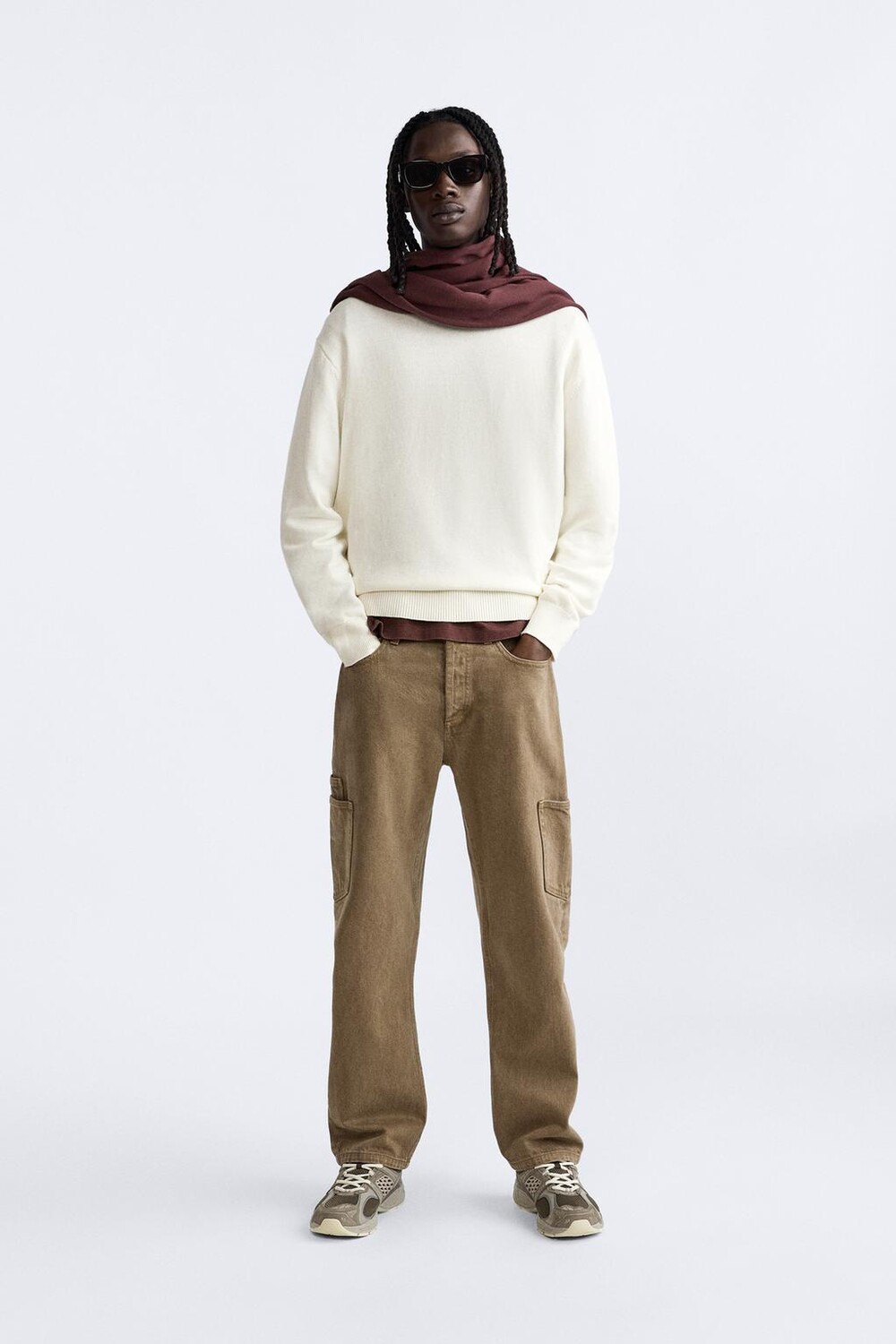 

Свитер из хлопковой шерсти ZARA, экрю