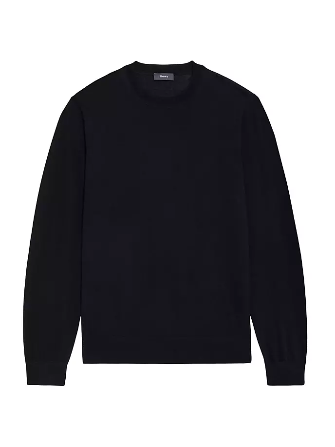 Шерстяной свитер с круглым вырезом Theory, черный