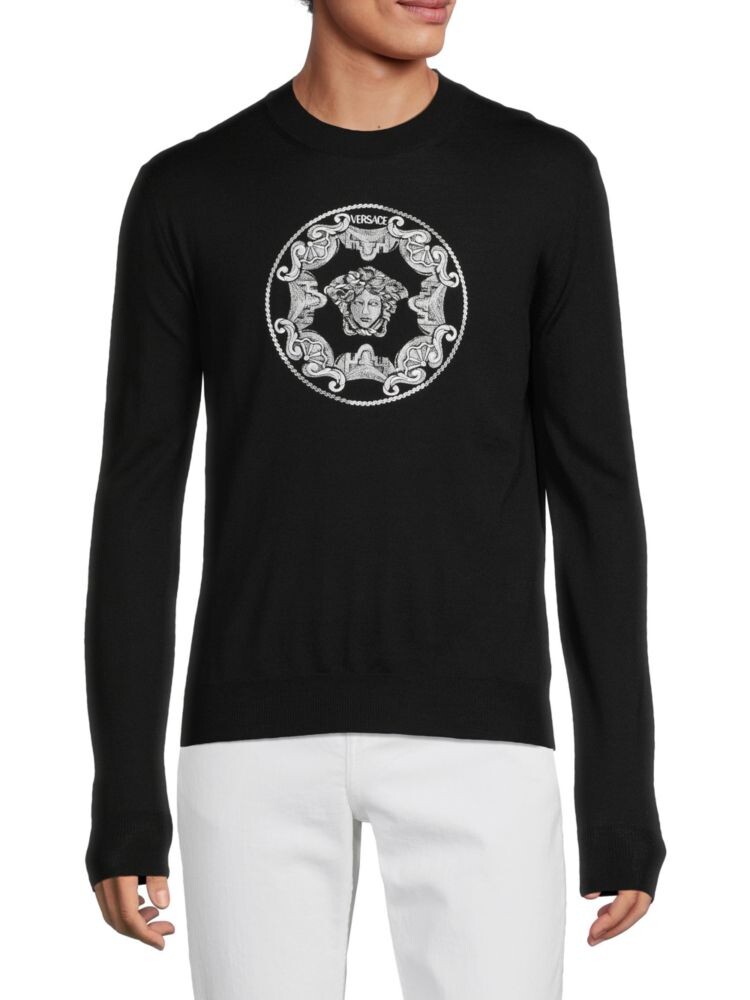 

Шерстяной свитер с Медузой Versace, черный