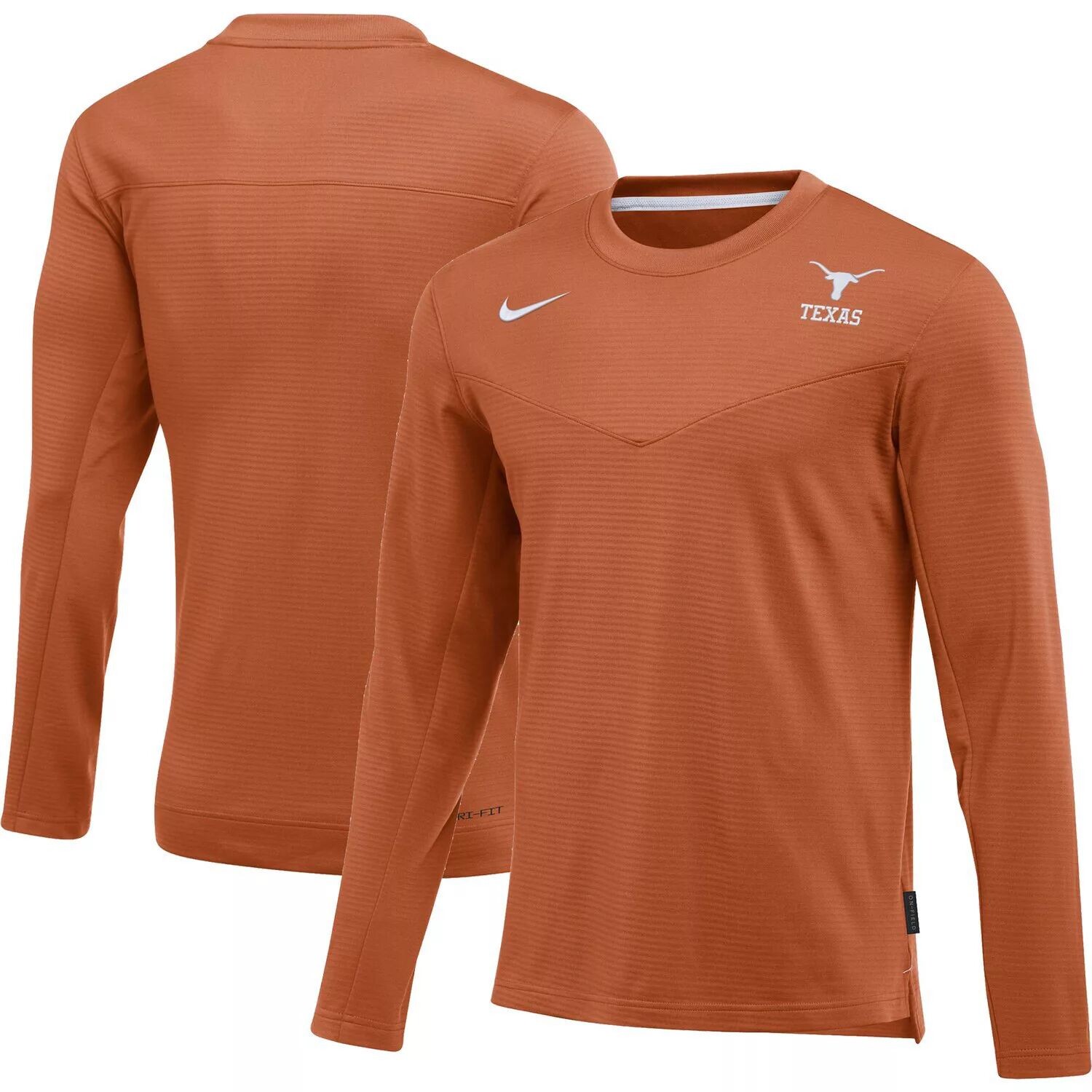 

Мужская футболка Texas Orange Texas Longhorns Game Day Sideline Performance с длинным рукавом Nike