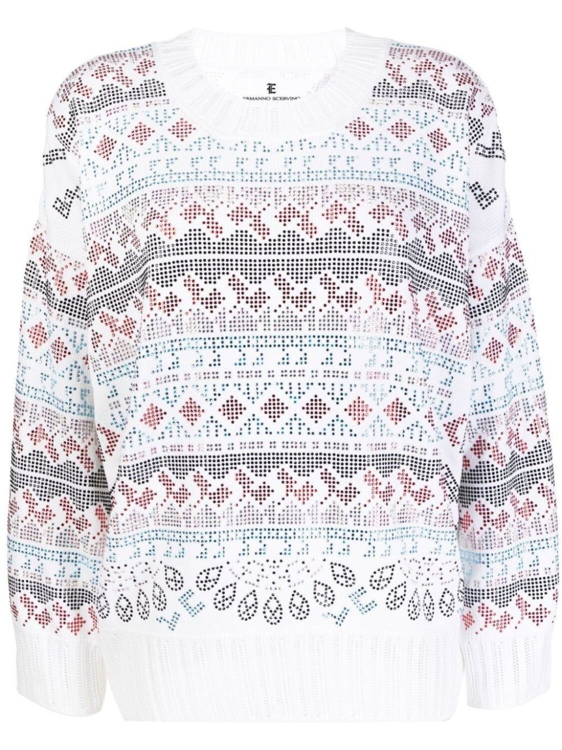 

Ermanno Scervino джемпер со стразами, белый
