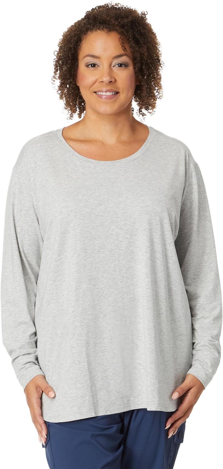 

Мягкая футболка с длинными рукавами больших размеров Beyond L.L.Bean, цвет Light Gray Heather