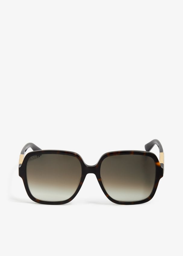 Солнцезащитные очки Gucci Rectangular Frame, коричневый солнцезащитные очки zara rectangular белый