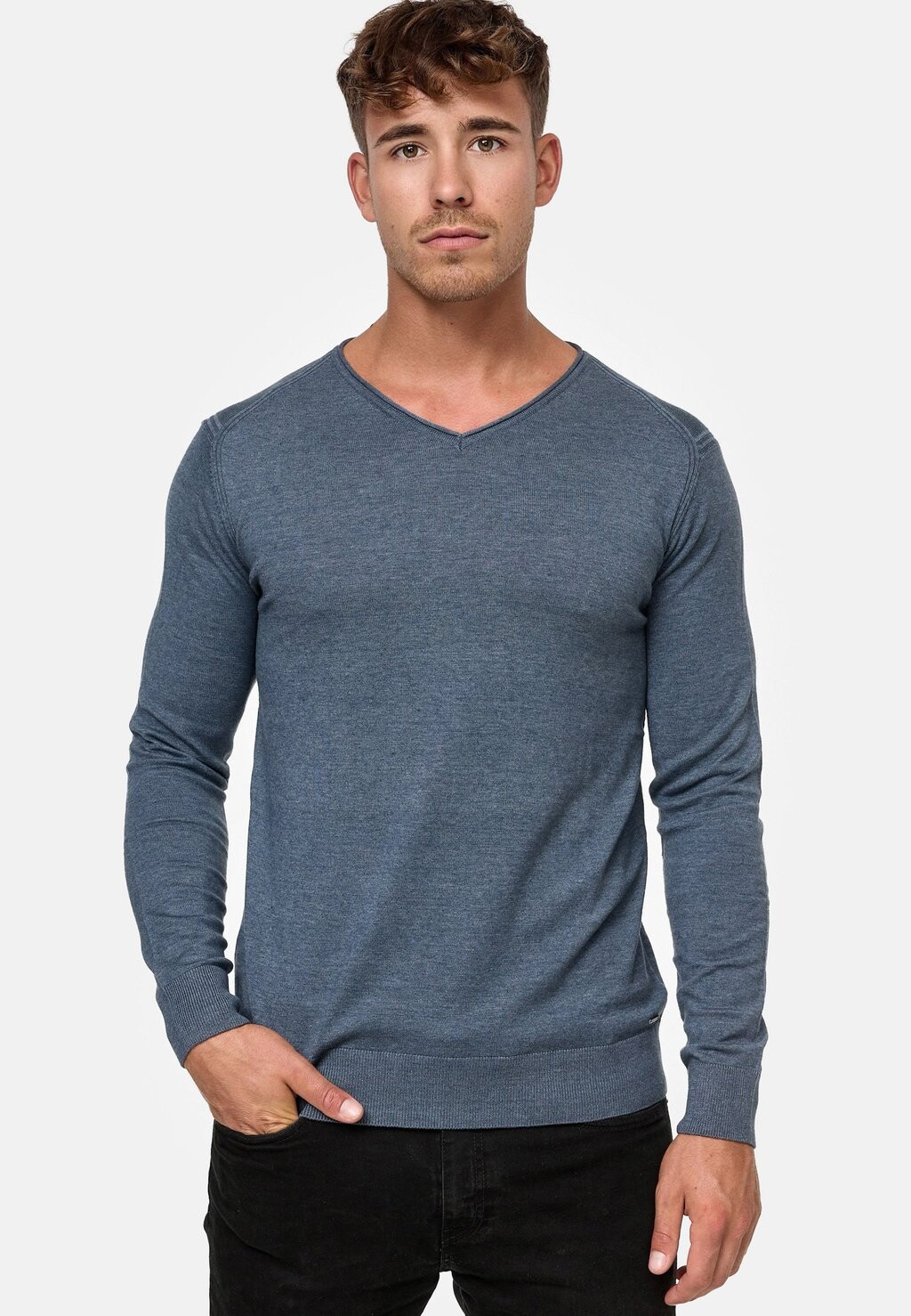 

Вязаный свитер BEAM INDICODE JEANS, цвет china blue