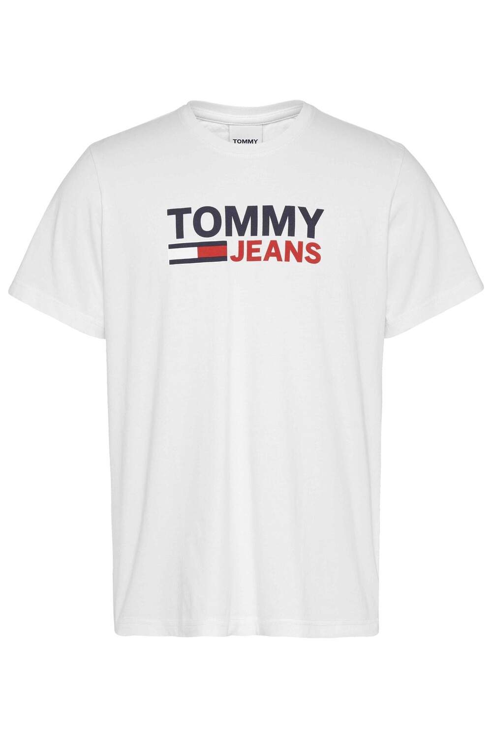 

Белая мужская футболка с круглым вырезом и принтом Dm0dm15379-ybr_tjm Corp Logo Tee Tommy Jeans, белый