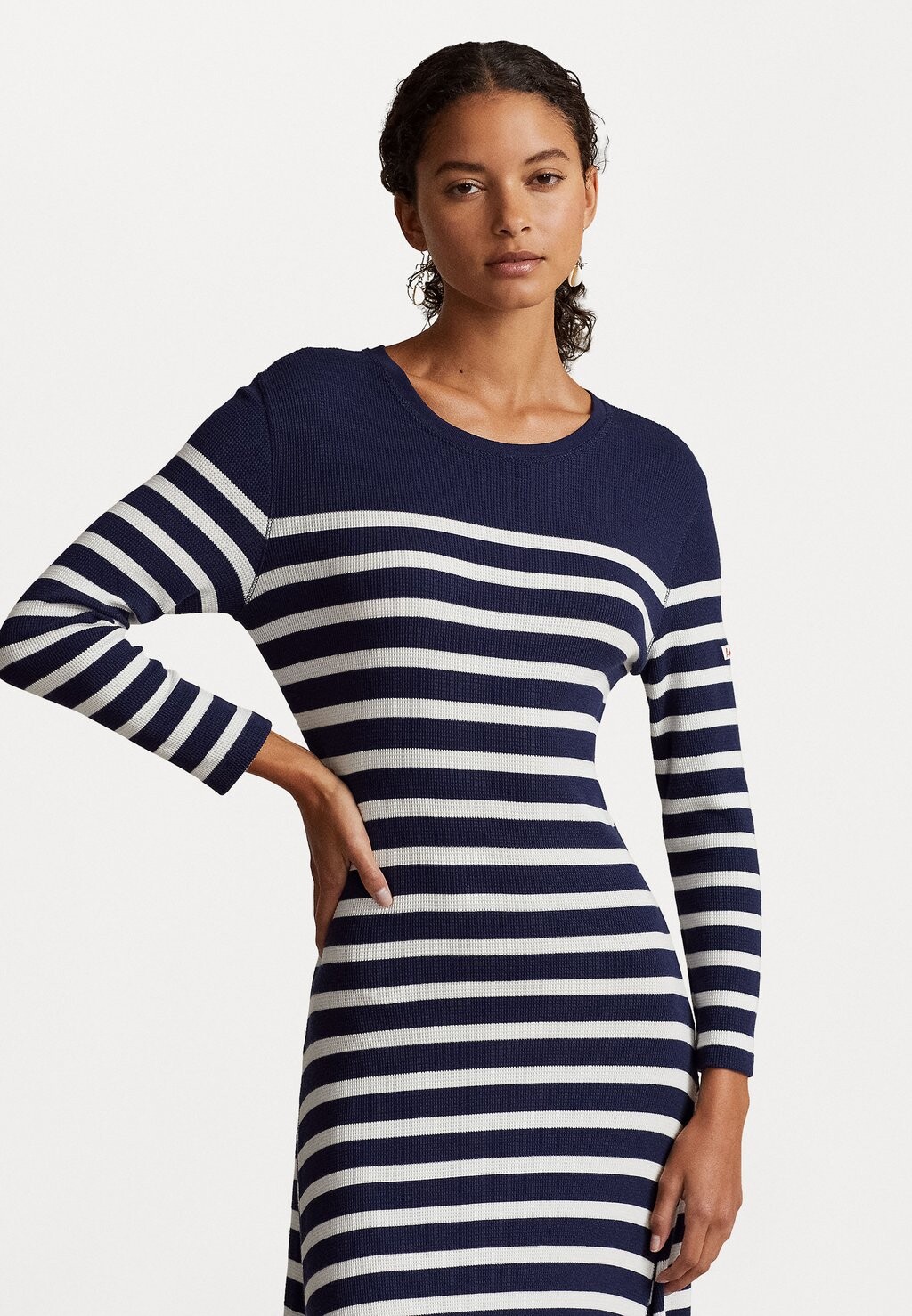 

Платье макси LONG SLEEVE DAY DRESS Polo Ralph Lauren, цвет newport navy/deckwash white
