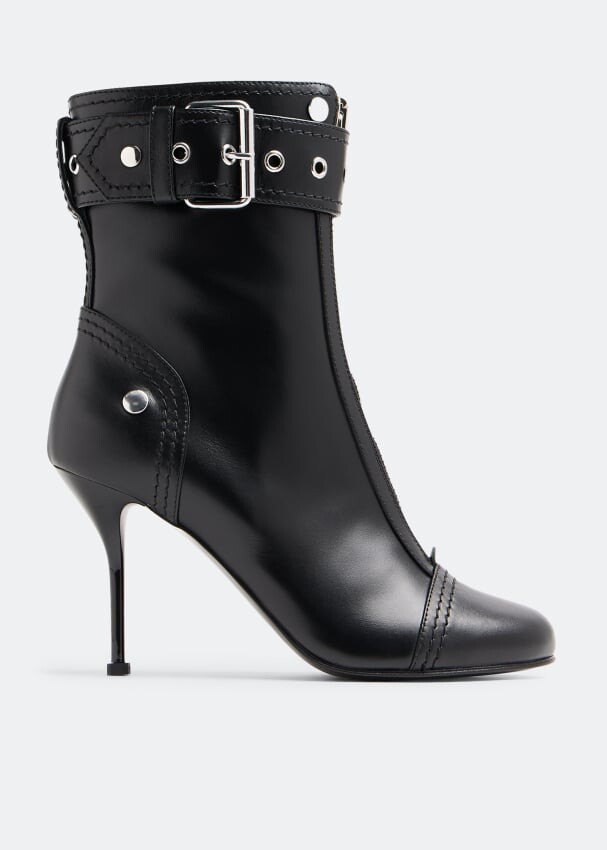 

Ботинки Alexander Mcqueen Leather Zip-Up, черный