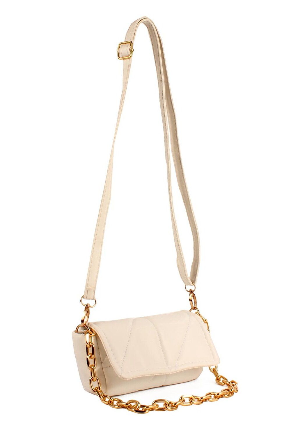 

Женская мини-сумка через плечо с двойным ремешком (10677) Luwwe Bags, белый порошок