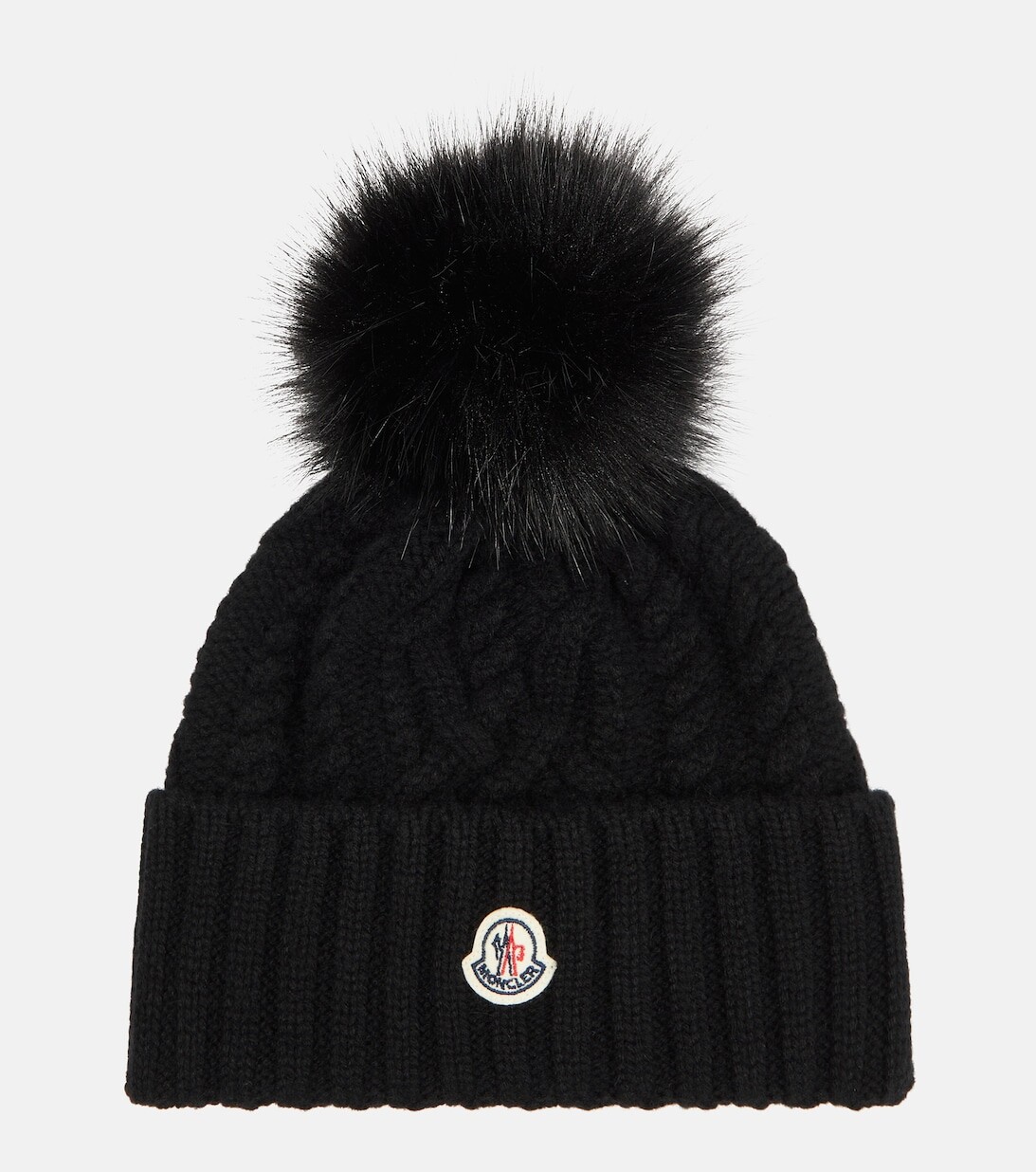 

Шапка косой вязки из шерсти и кашемира Moncler, черный