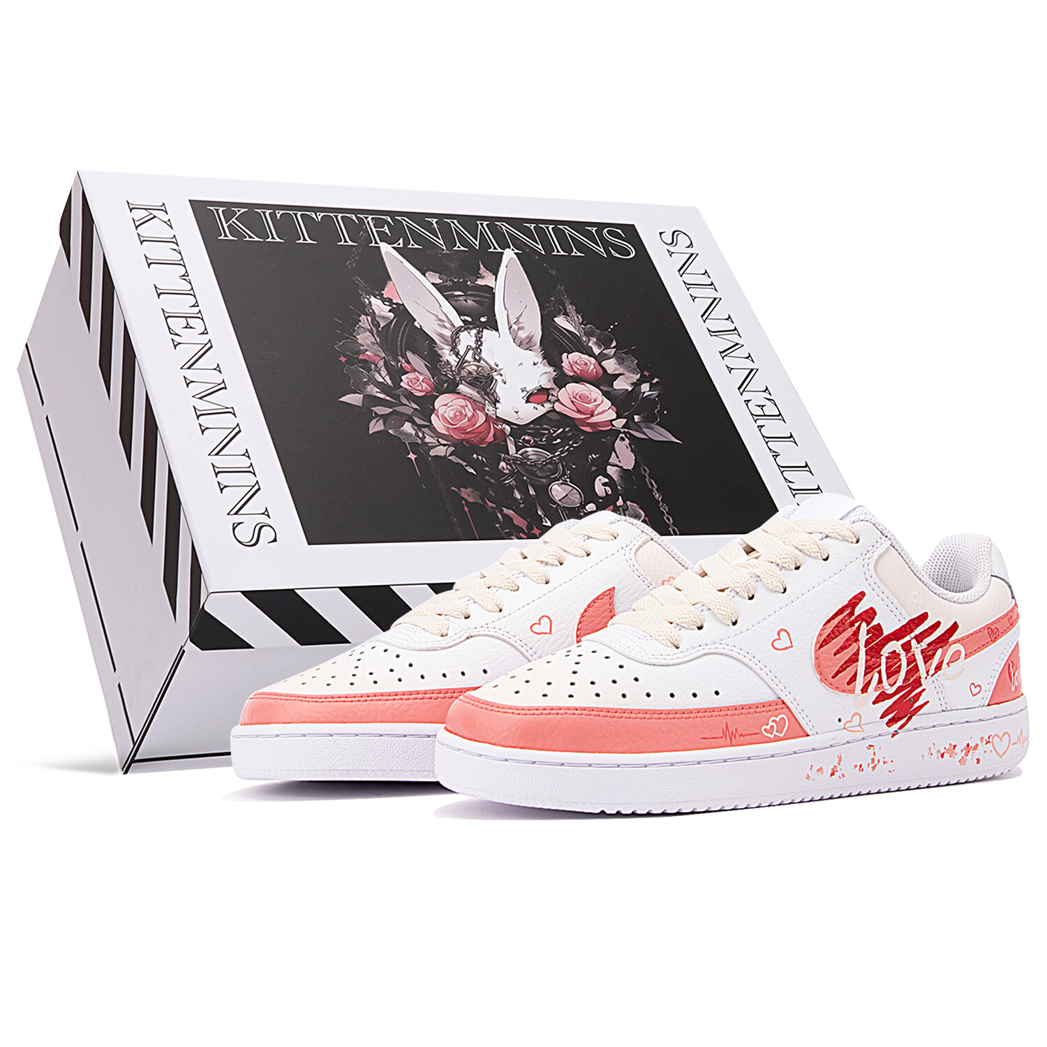 

Кроссовки Nike Court Vision 1 Skateboarding Shoes Women's Low-top Pink/white, белый