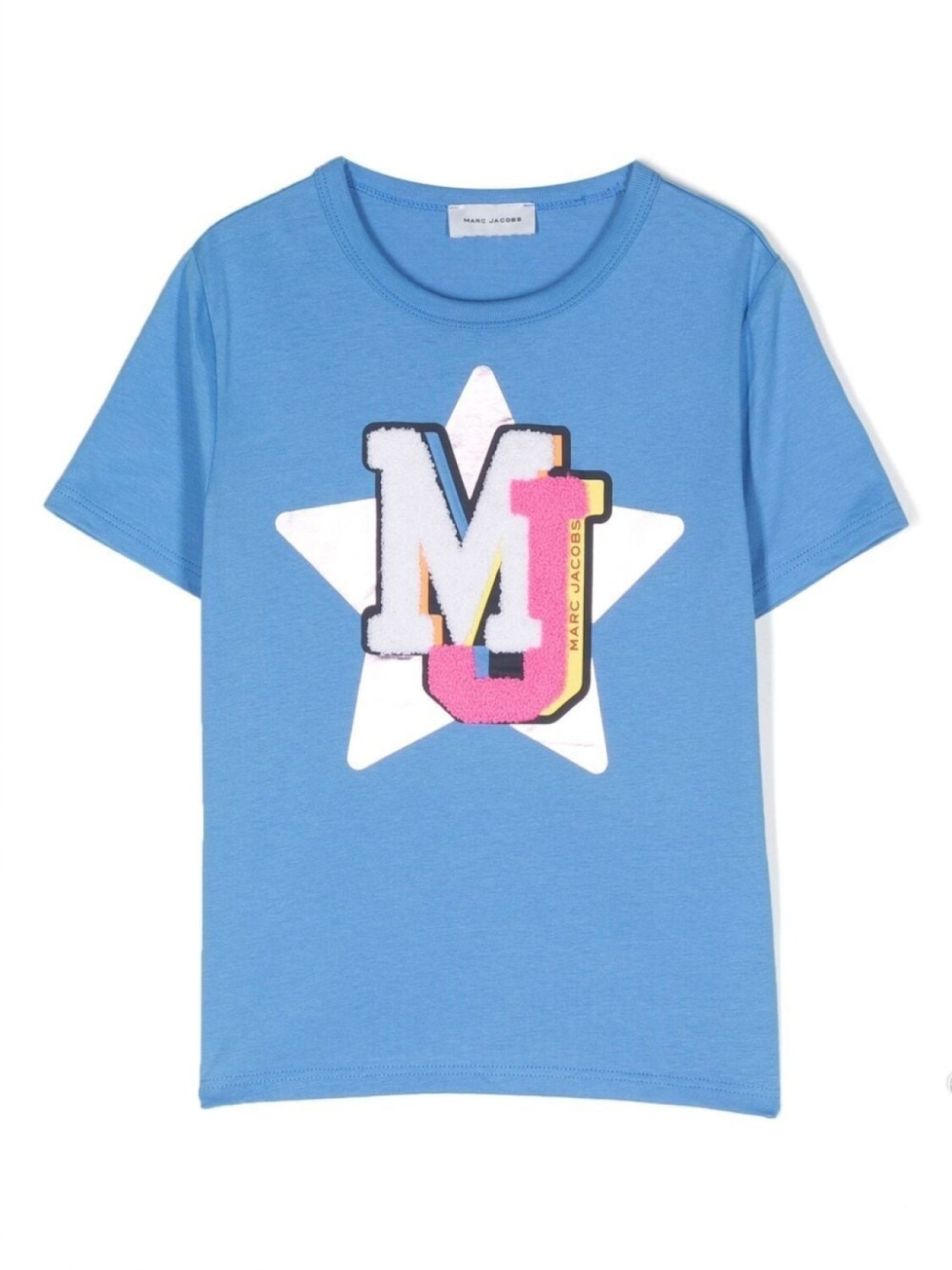 

Marc Jacobs Kids футболка с аппликацией логотипа, синий