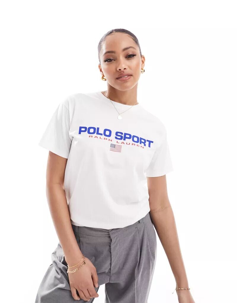 

Белая футболка Polo Ralph Lauren Sport Capsule с логотипом на груди