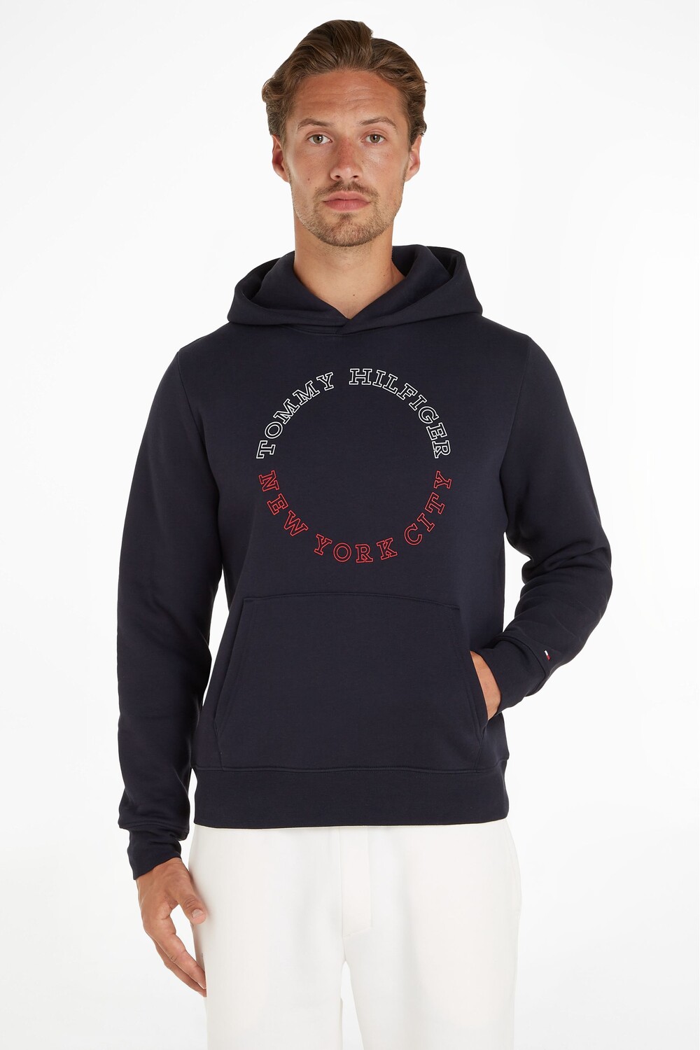 

Синяя толстовка с круглым логотипом Tommy Hilfiger, синий
