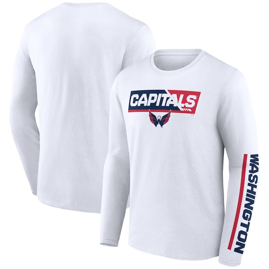 

Футболка с длинным рукавом Fanatics Branded Washington Capitals, белый