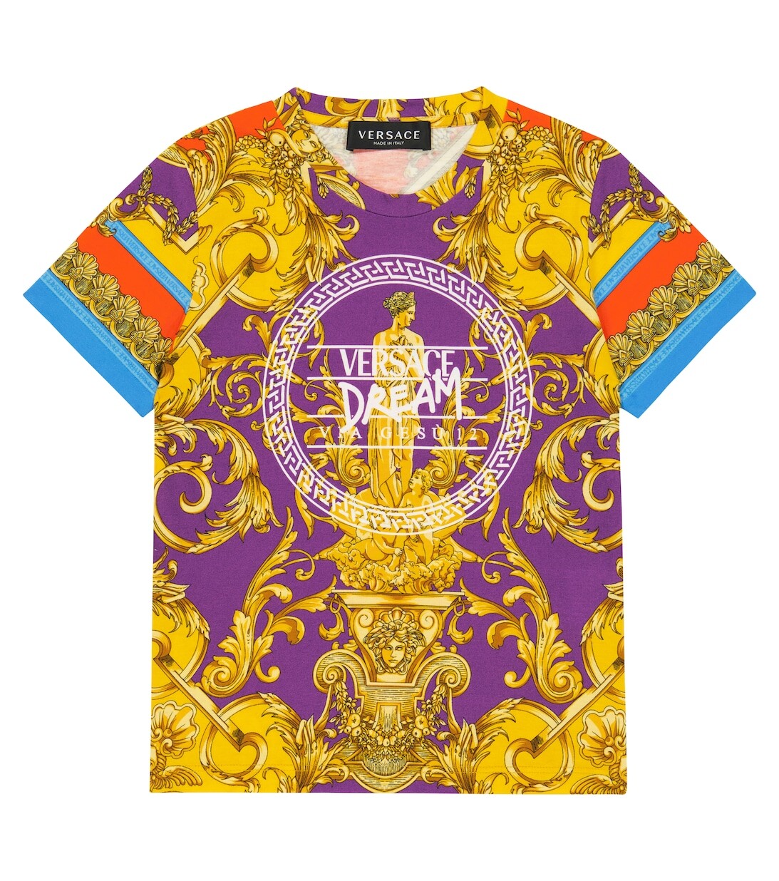 

Хлопковая футболка с принтом Barocco Versace, разноцветный