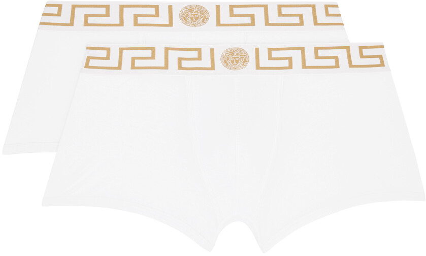 

Versace Underwear Набор из двух белых боксеров с каймой Greca