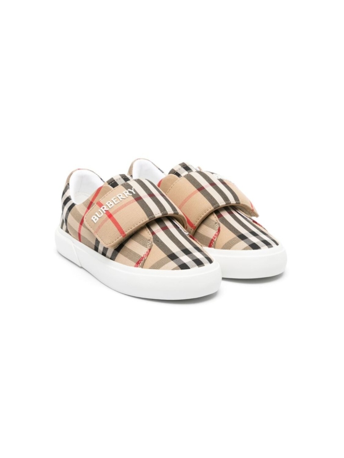 

Burberry Kids кроссовки на липучках в клетку Vintage Check, нейтральный цвет
