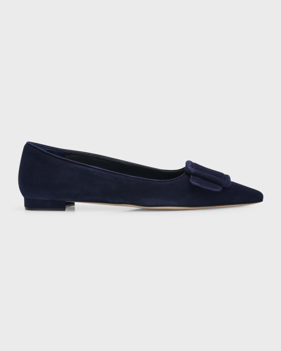 

Замшевые балетки с пряжкой Maysale Manolo Blahnik