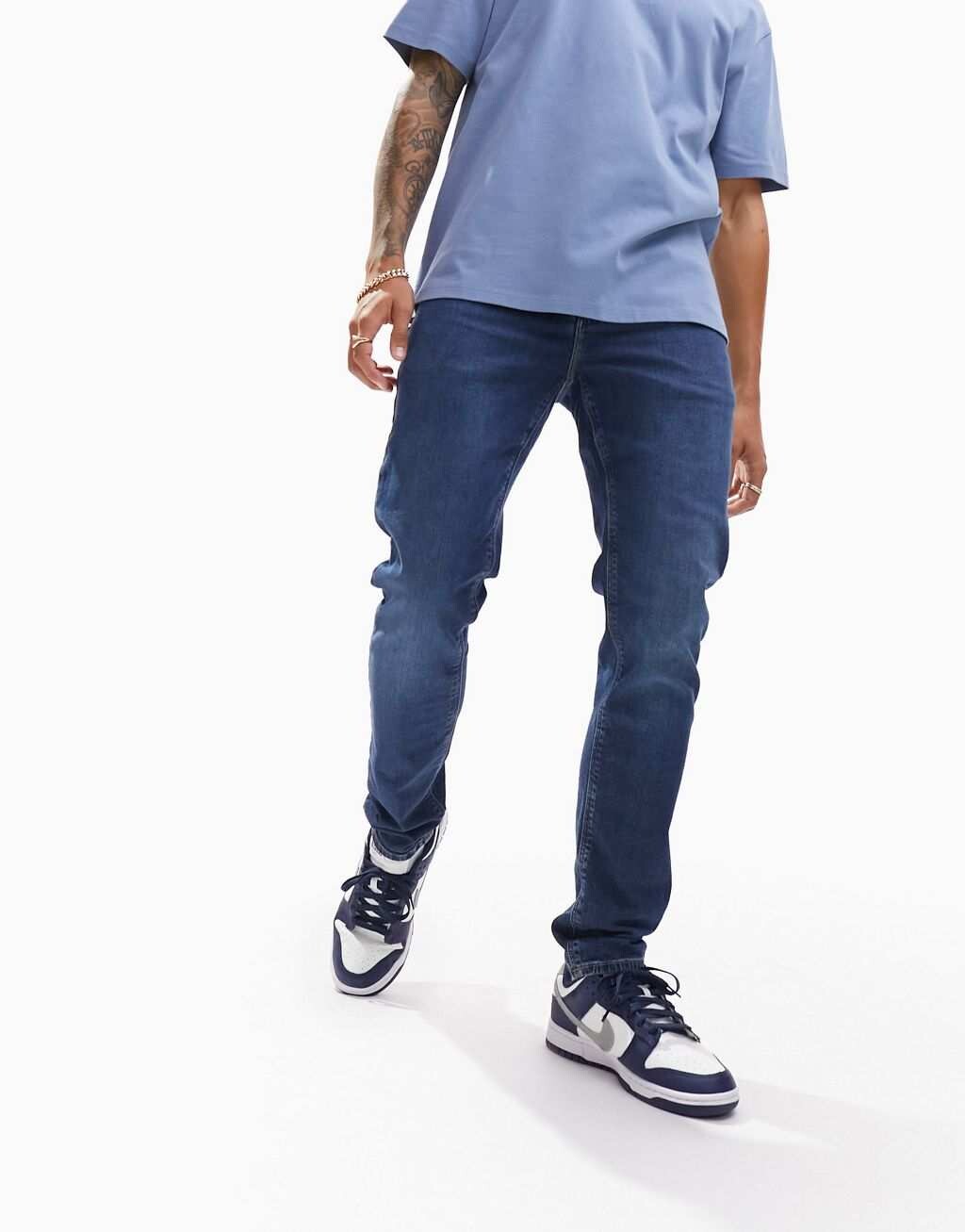 

Темно-синие эластичные узкие джинсы ASOS DESIGN