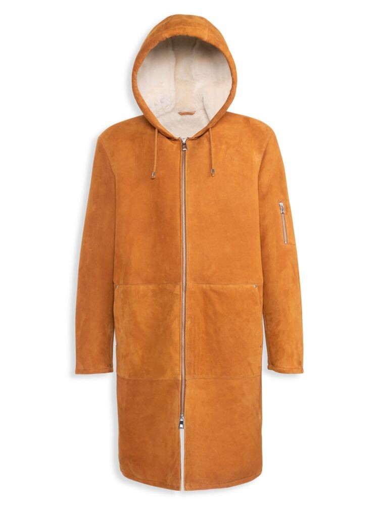 

Замшевая парка на молнии из овчины Wolfie Furs, цвет Tan